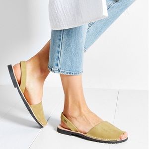 Olive Green Buttery Soft Leather Slip-on Pons